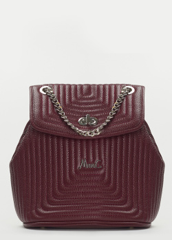 Бордовый рюкзак Marina Creazioni из зернистой стеганой кожи, фото
